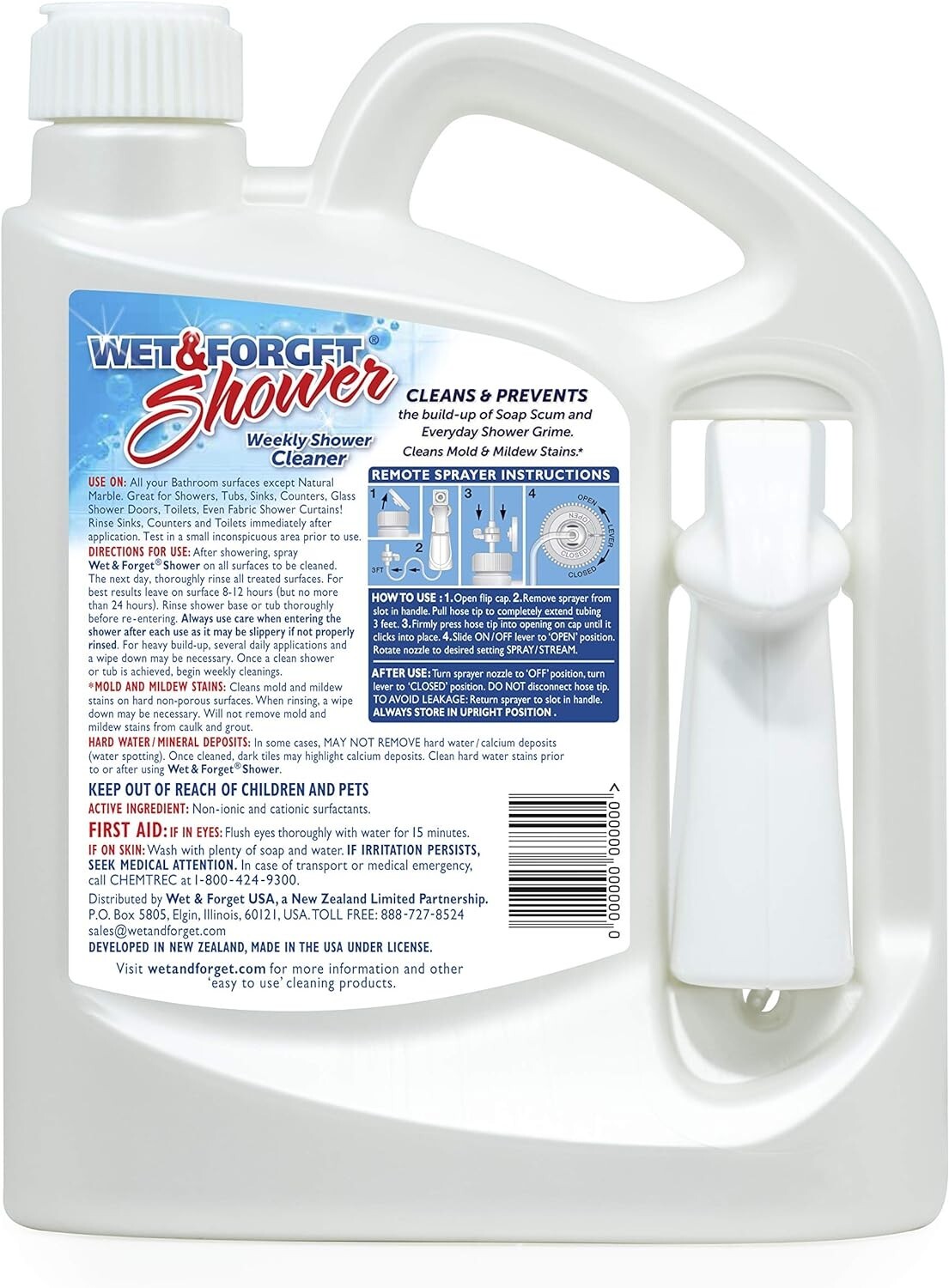 Wet & Forget Shower Cleaner Requires No Scrubbing, Vanilla, 64 Ounce (Pack of 1)