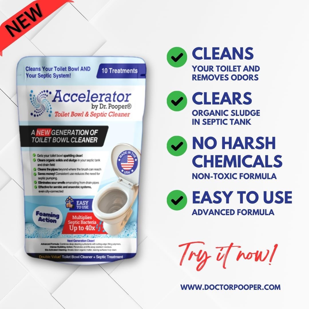 Drain Field Cleaner Tablets by Dr Pooper Clears Septic Tanks Drain Fields Tough