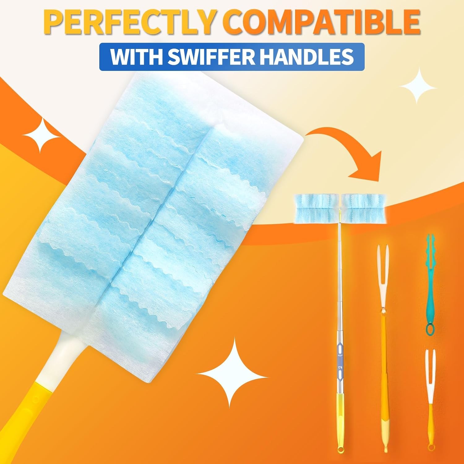 Electrostatic Duster Refills Unscented Multi Surface Microfiber Cleaning