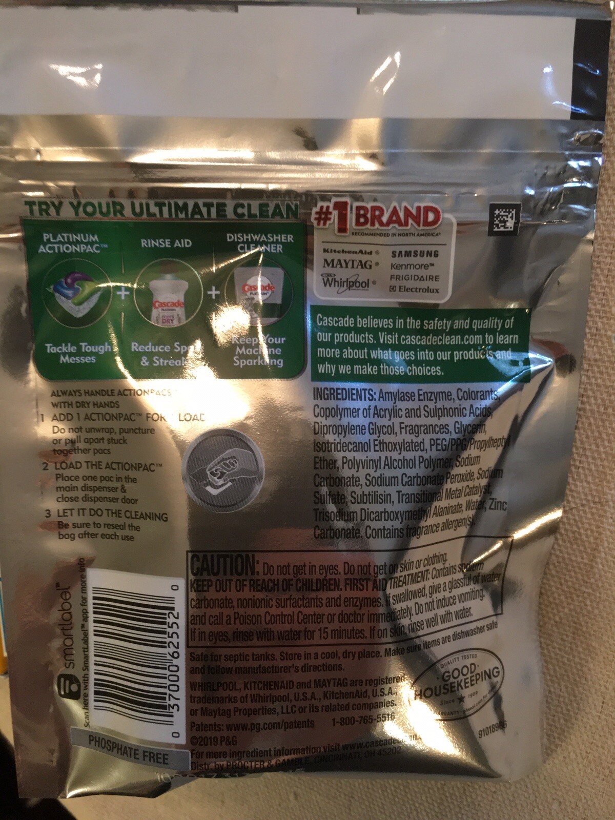 Cascade Platinum Dishwasher Cleaner Rinse Aid Dawn 2 Action Pacs Fresh Scent X 3