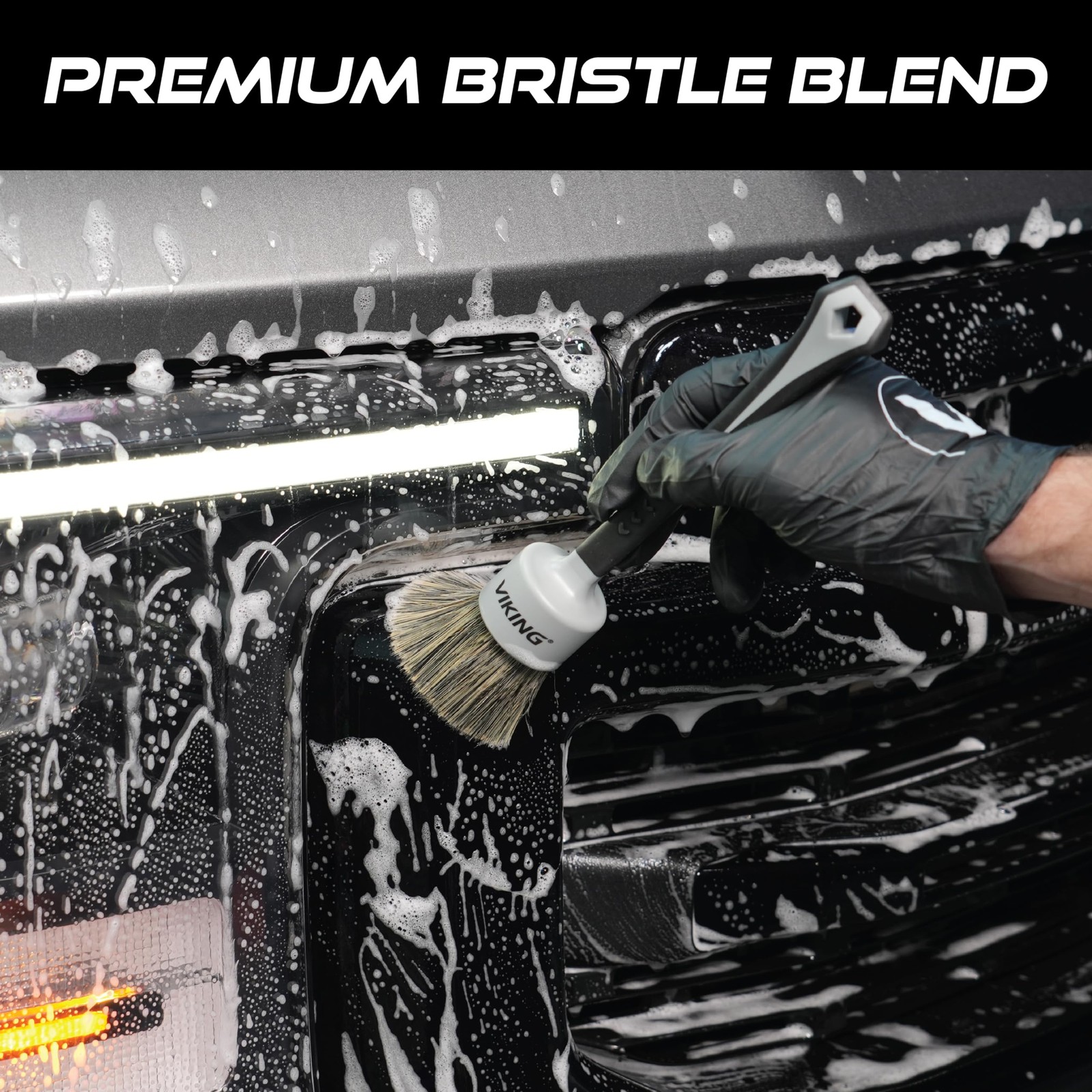 Premium Car Detailing Brushes Set – Boars Hair & Synthetic Bristles, 1″ & 1.5″