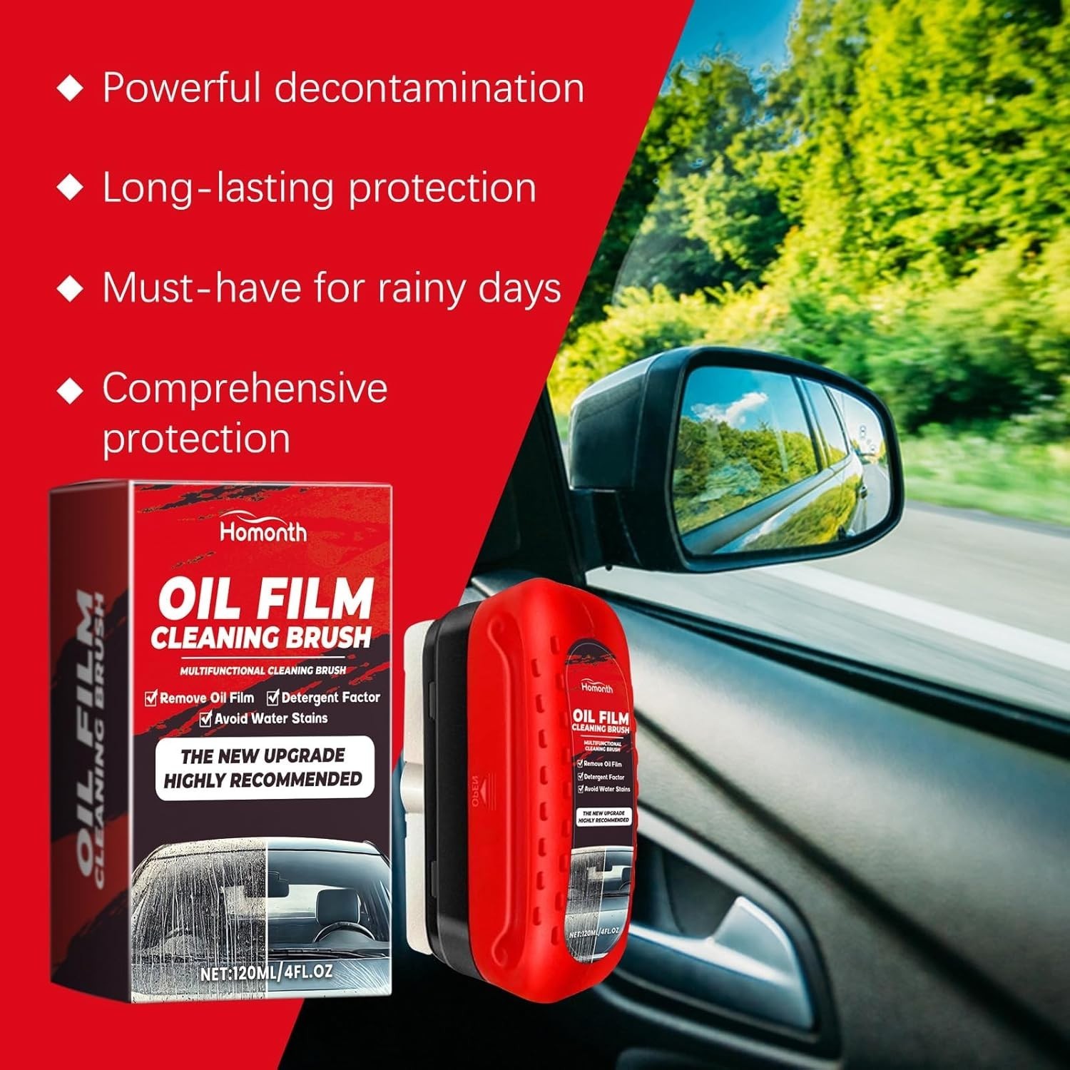 Hydrophobic Windshield Cleaner – 2-Pack Cleaning Brushes for Streak-Free Safety