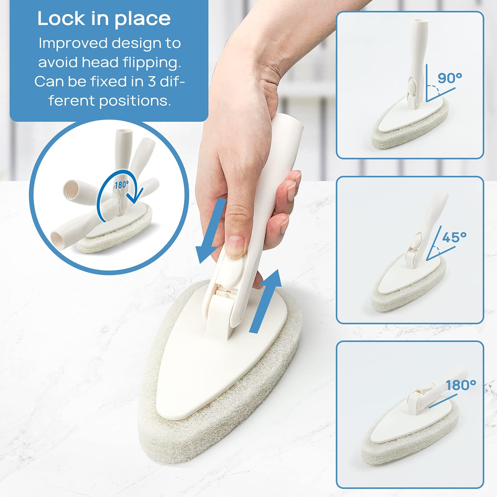 Shower Scrubber Cleaning Brush Combo Bath Tub Tile Cleaner Scrubber Brush wit…