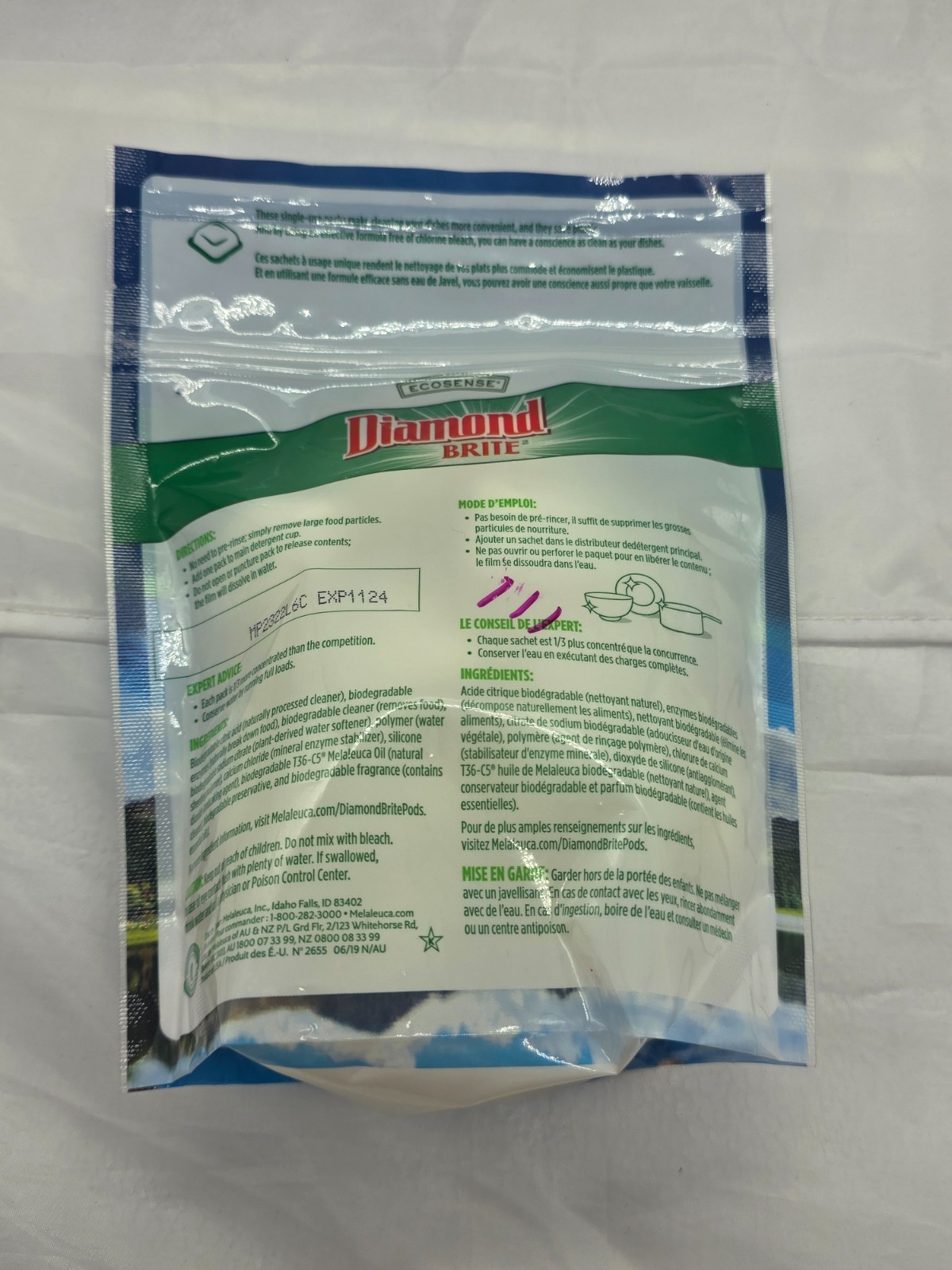4 Melaleuca Ecosense Diamond Brite Automatic Dishwasher Detergent Total 110 pod