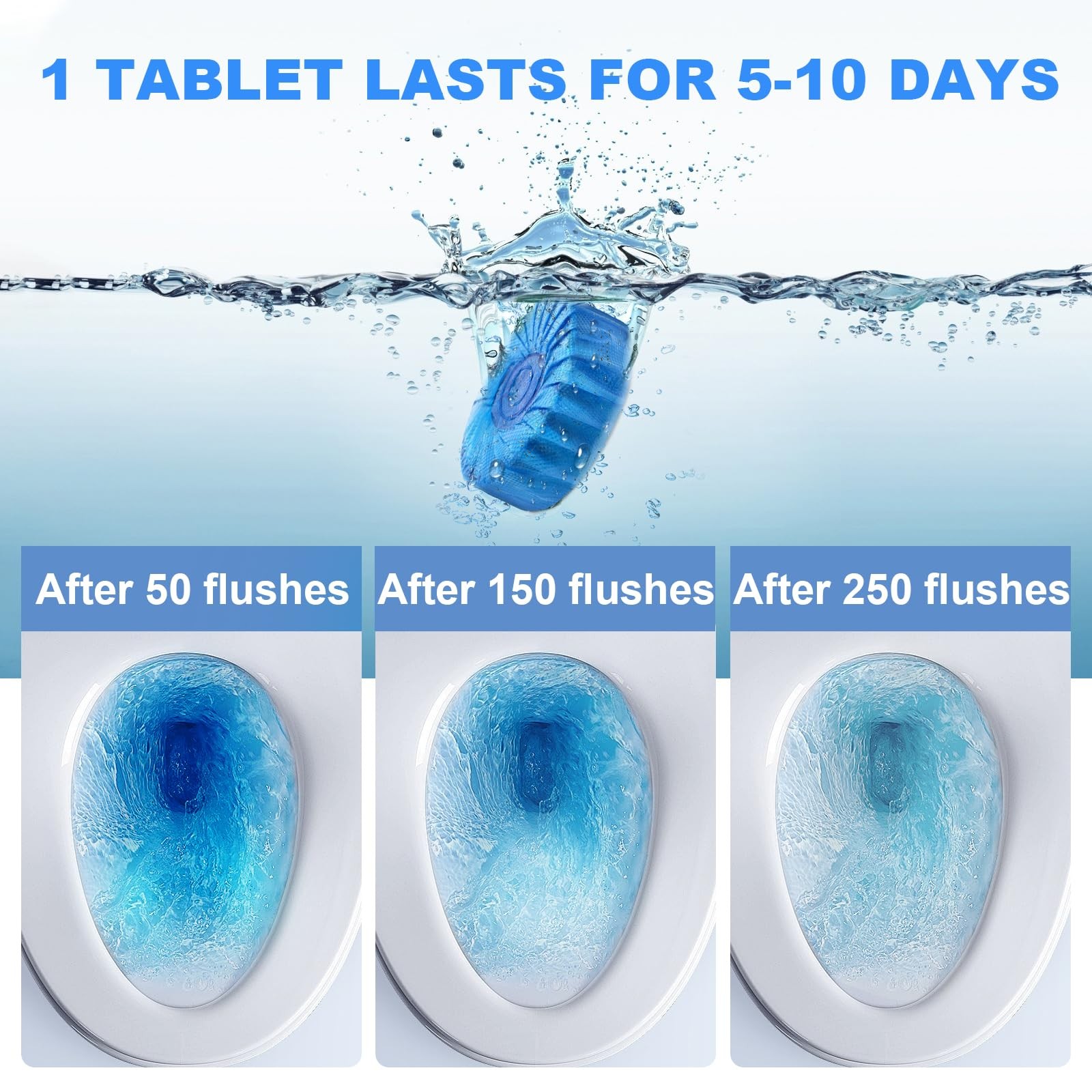 100 Pack Toilet Bowl Cleaner Tablets, Long-lasting Bathroom Toilet Tank Clean…