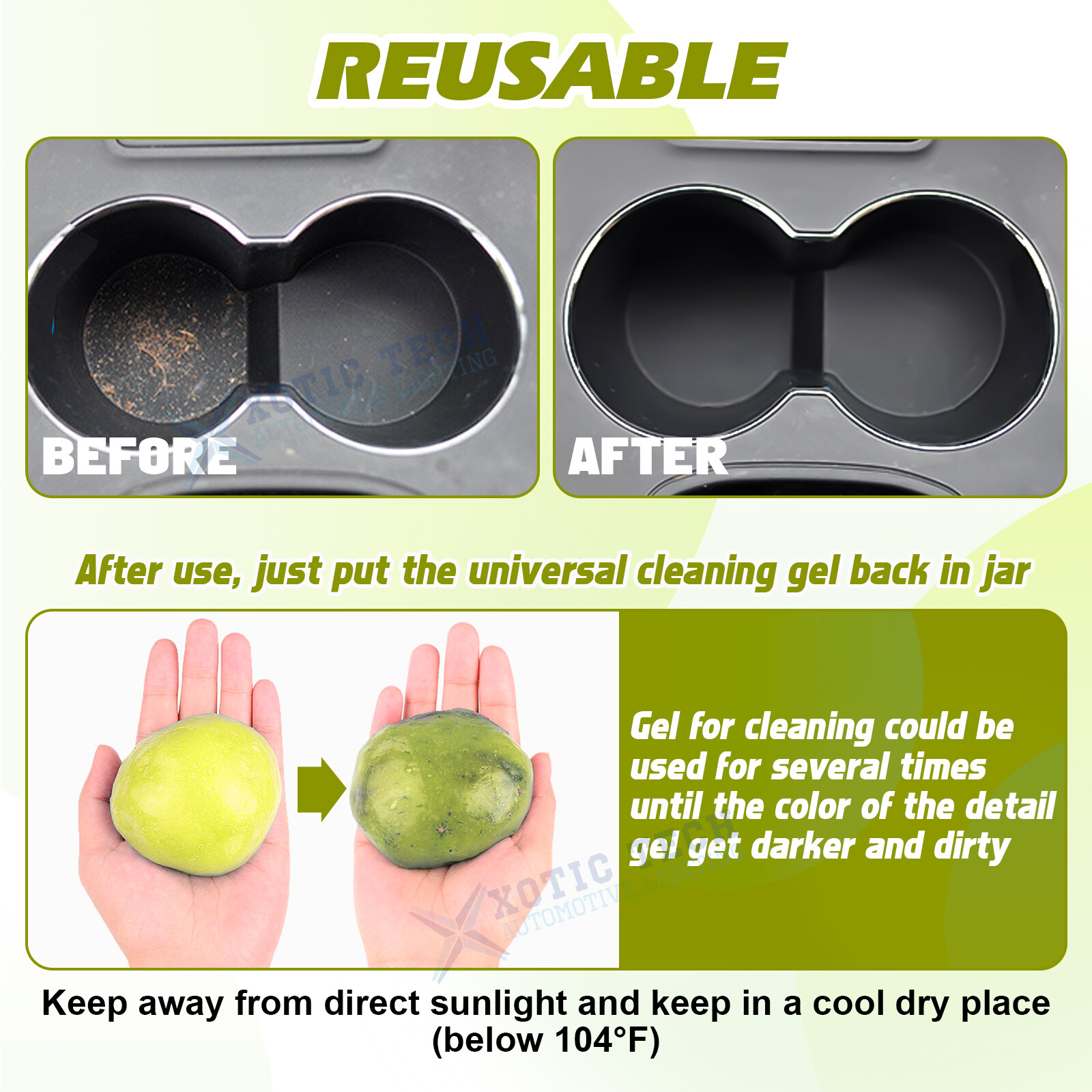 SUPER CLEAN MAGIC GEL Car & Auto Detailing Keyboard Dust Cleaner Gadget Reusable