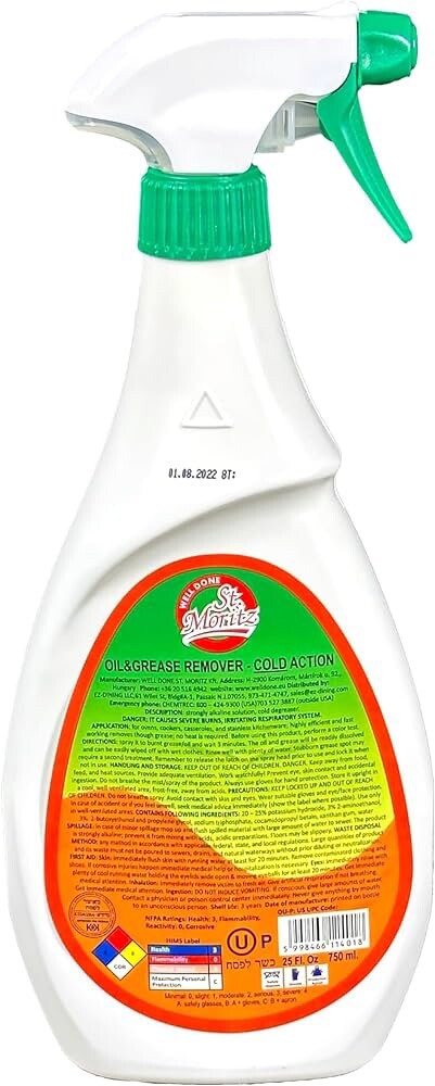 Pack of 2: WELL DONE St. Moritz Oil & Grease Remover Cold Action – 27 Oz(750 ml)