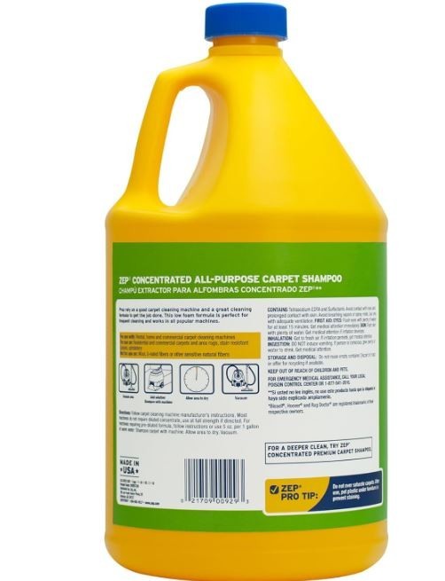 2-Pack Zep All-Purpose Carpet Shampoo Concentrate Cleaner – 1 Gallon – ZUCEC128