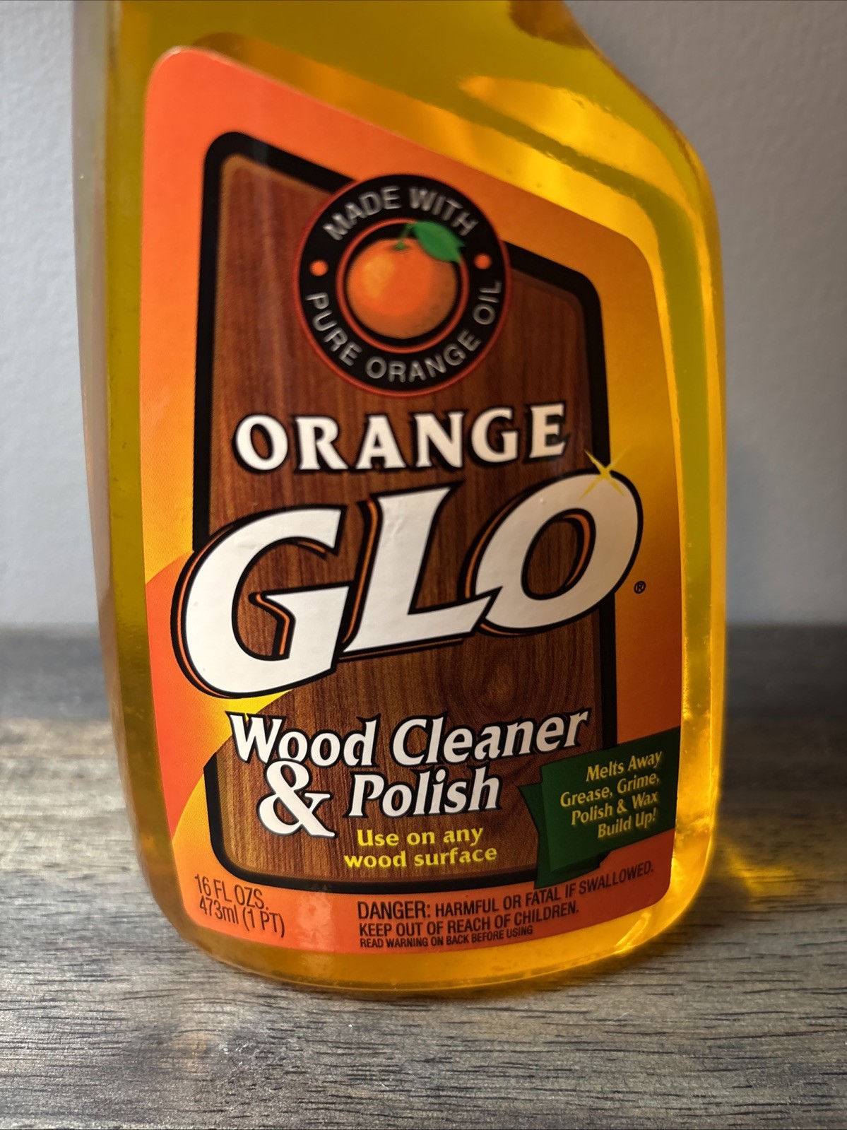 2 ORANGE GLO Wood Cleaner & Polish 16 Oz Liquid Refill 95% Full & New USA