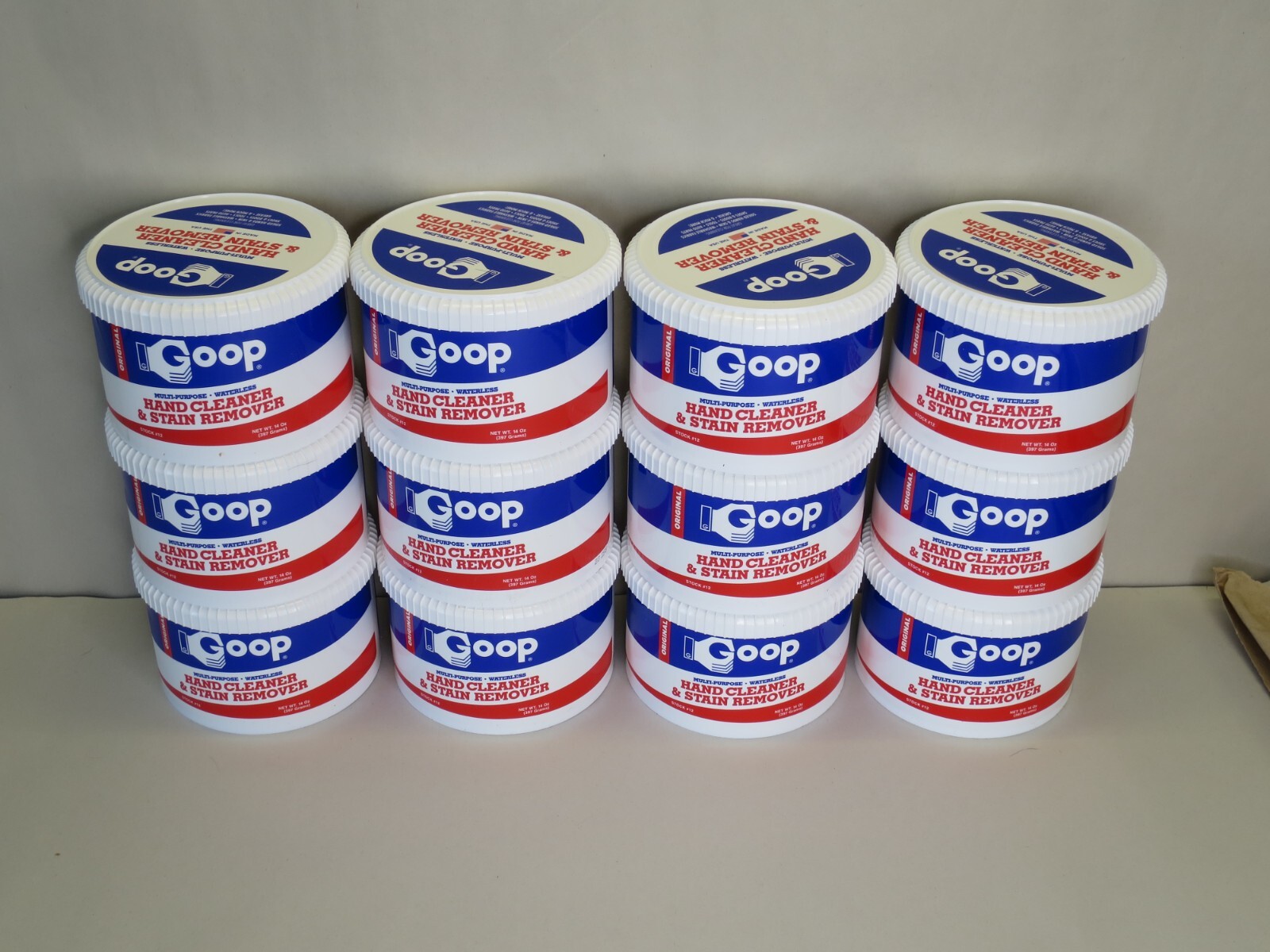 Goop 14oz. Multi-Purpose Water-less Hand Cleaner & Stain Lifter Case of 12