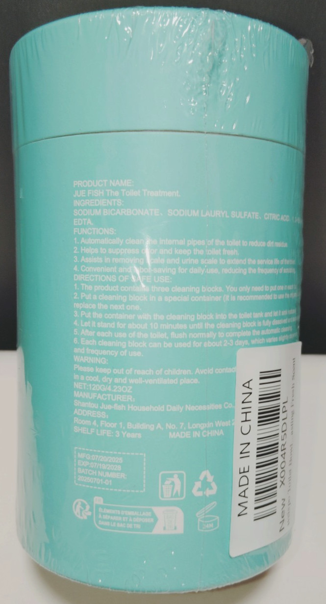 Jue Fish Automatic Toilet Cleaner Gel Cartridges 90 Day Tank Cleaner 2 Pack New