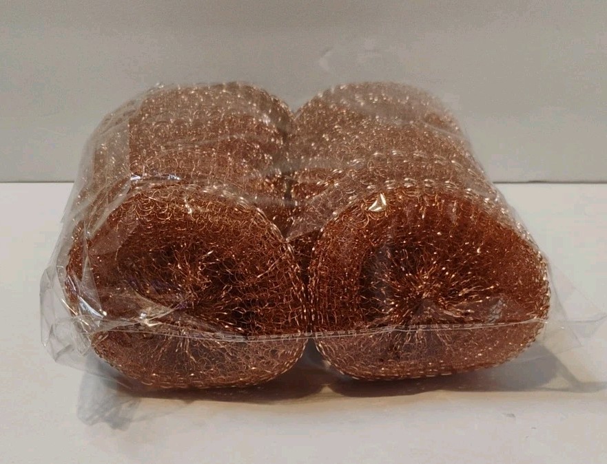 2014 12 Pack Copper Coated Scourers By “ Scrubit” Used For Dishes Pots Pans NEW