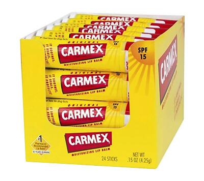 Carmex 100117 Lip Balm Stick, Orignal Flavor – Quantity 24