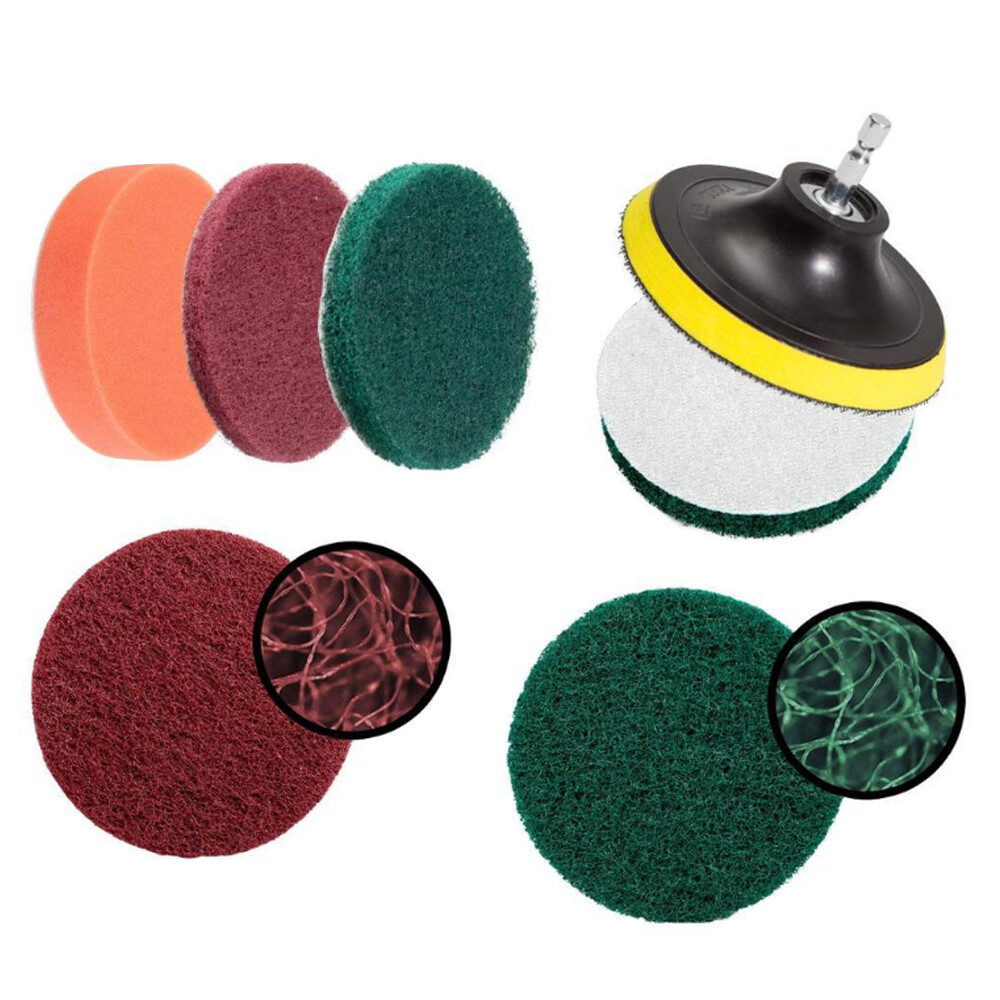 Drill Brush Attachment Set Power Scrubber Cleaning Kit Combo Scrub Tub Clean