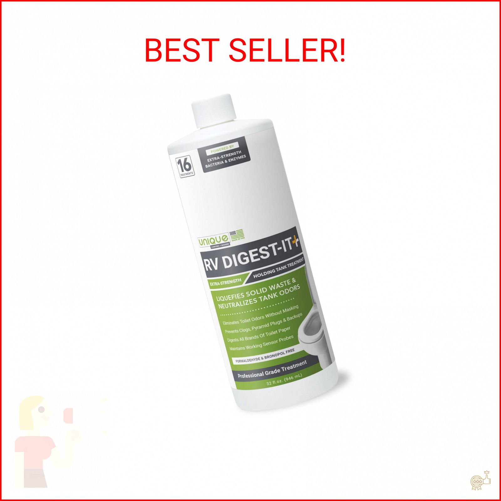 Unique RV Digest-It Plus – RV Holding Tank Treatment Eliminates Odor, Liquifies