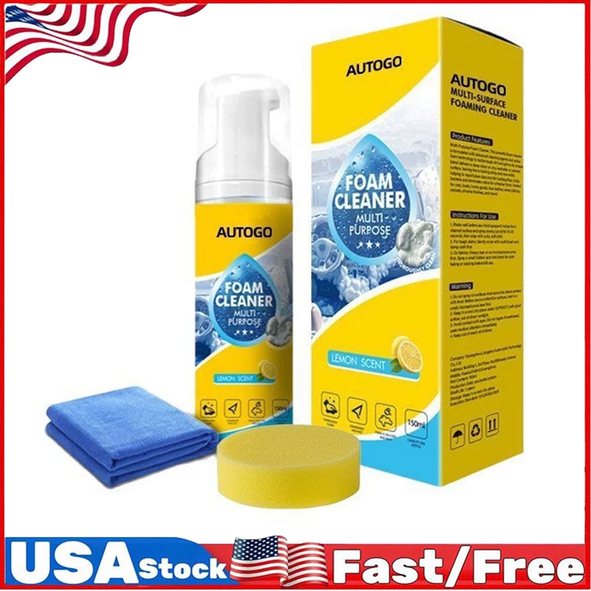 Multi-Enzyme Foam Cleaner,All-Purpose Deep Cleaning Spray For Car,Kitchen,SoCW