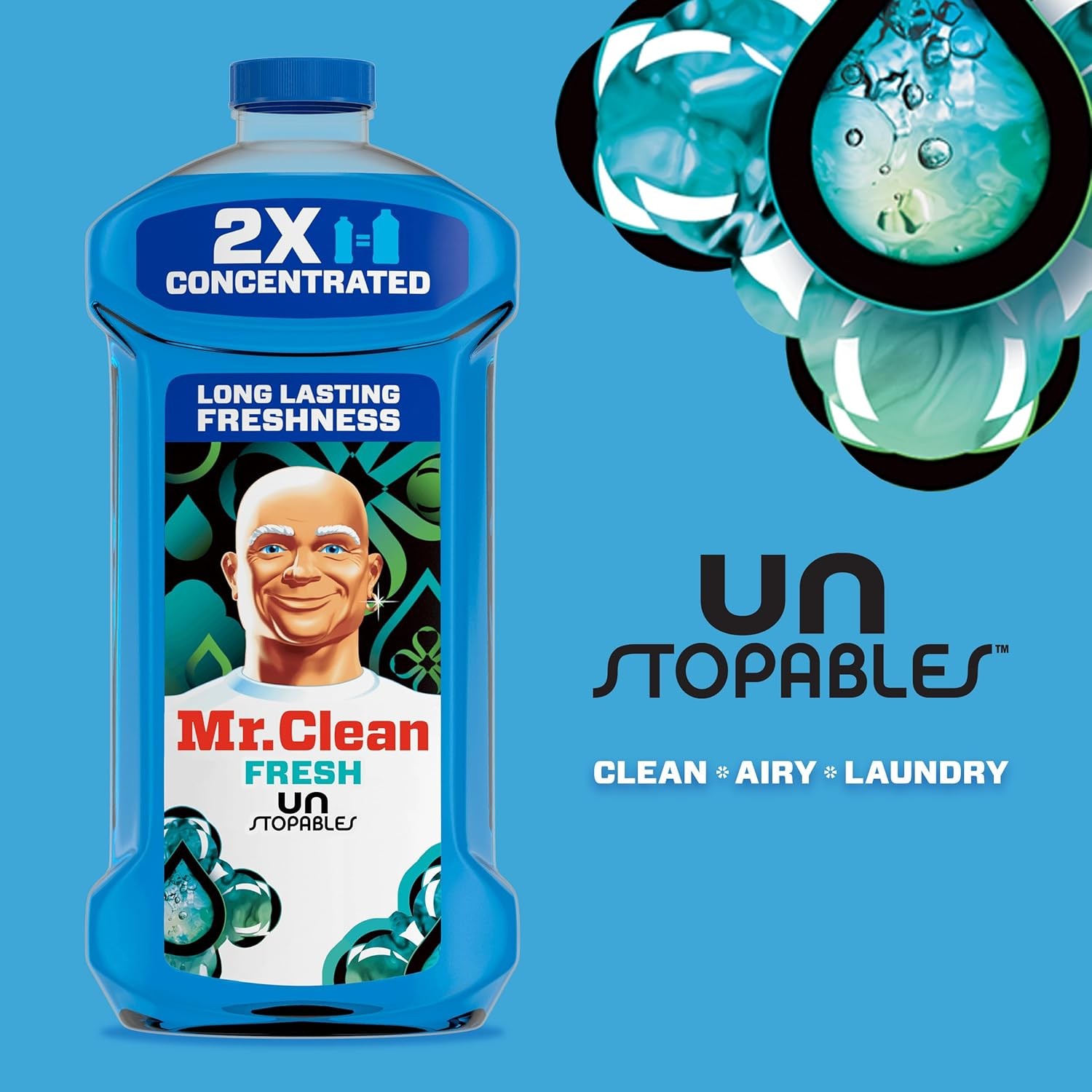 Mr Clean 2X Concentrated Multi Surface Cleaner Unstopables Fresh Scent 41 fl oz