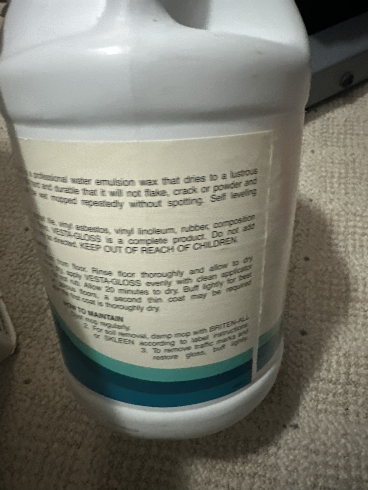 Linoleum Floor Wax Polish Water Soluble Vintage Perfect Basement Floor Polish