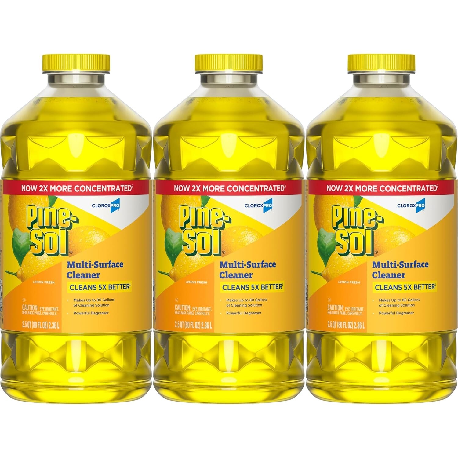 Powerful 2X Concentrated All-Purpose Cleaner, Fresh Lemon Scent, 80 Fl Oz Bundle
