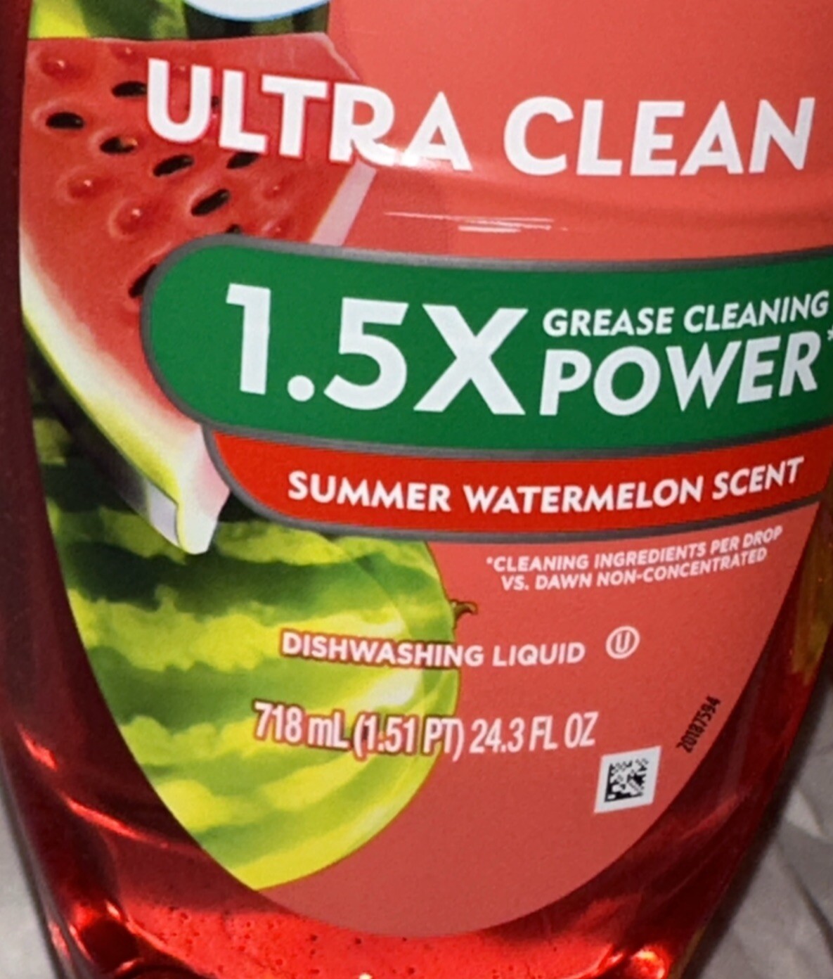GAIN Summer Watermelon 🍉 Ultra Clean Dishwashing Liquid EZ-Squeeze 24.3fl.oz-2