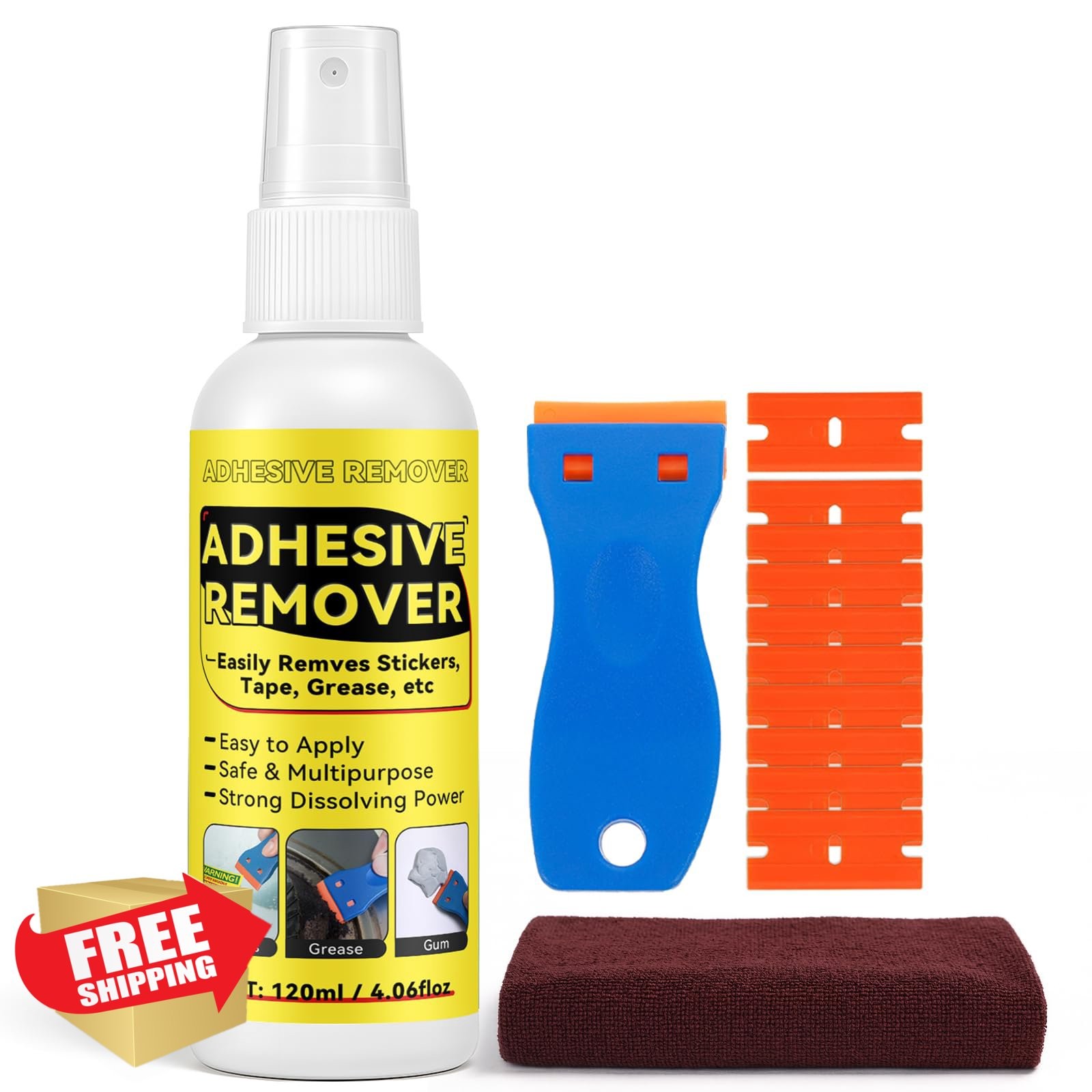 4oz Sticker Adhesive Remover Spray Glue Tape Residue Remover Safe