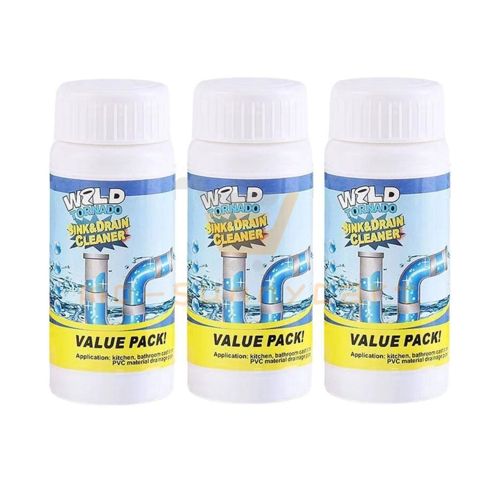 3x Fast Drain Remover Hot Sink Pipe Dredge Quick Foaming Cleaner 3.9 oz/ 110 g