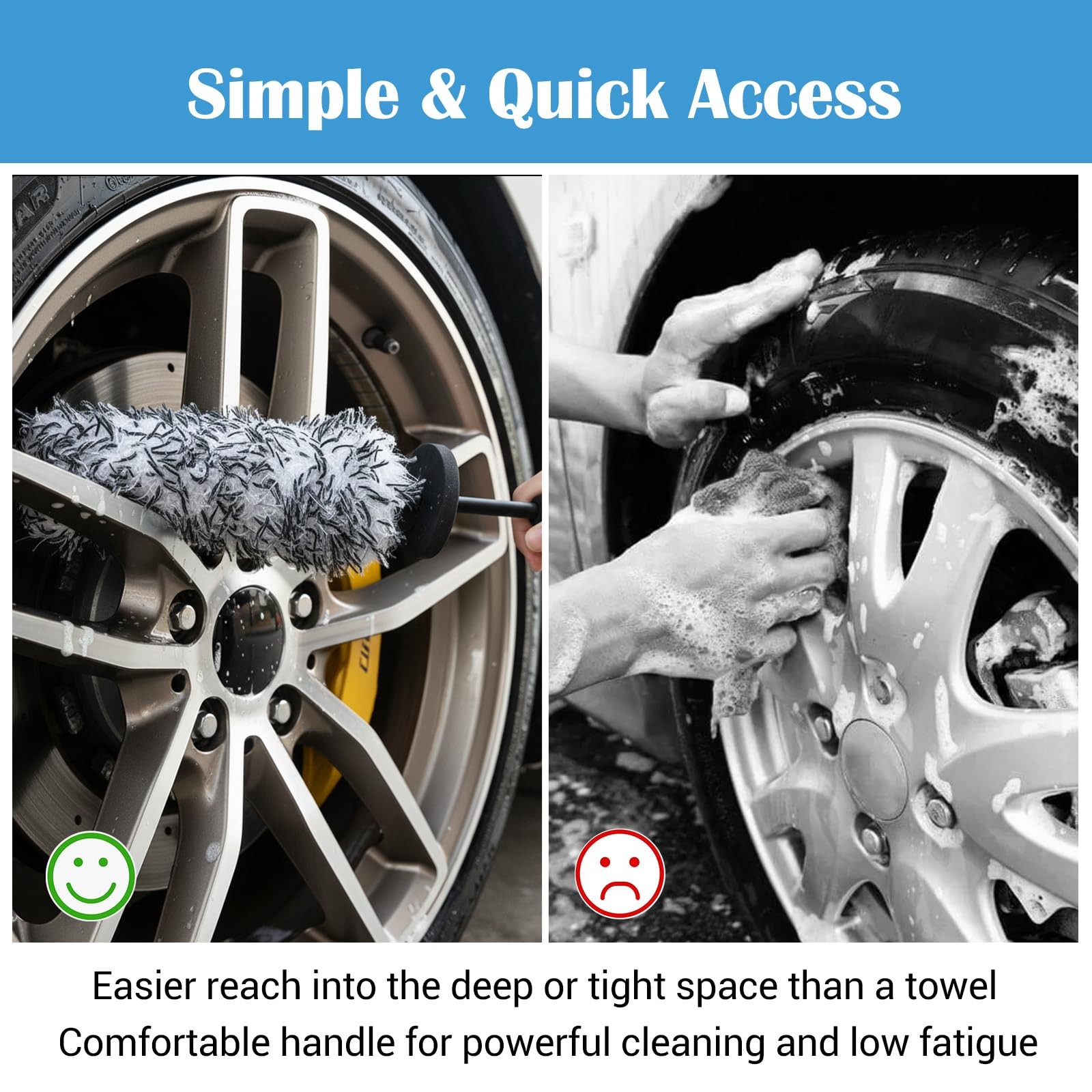 7PCS Car Wheel Tire Brush Set Soft Bristle Rim Cleaning Detailing Kit NEW!!!