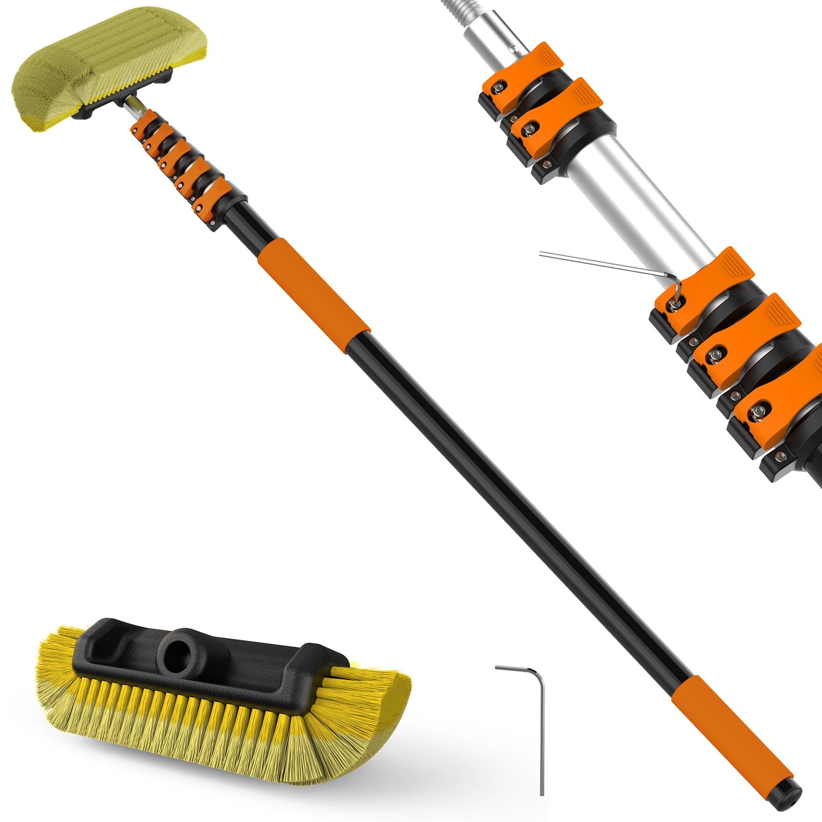 14FT Car Wash Brush with Long Handle, 12-Inch Soft Bristle Car Cleaning Brush…
