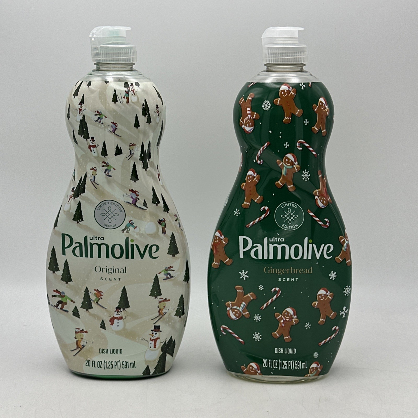 2 Palmolive Ultra Liquid Dish Soap Limited Edition Winter Pine & Gingerbread Lot