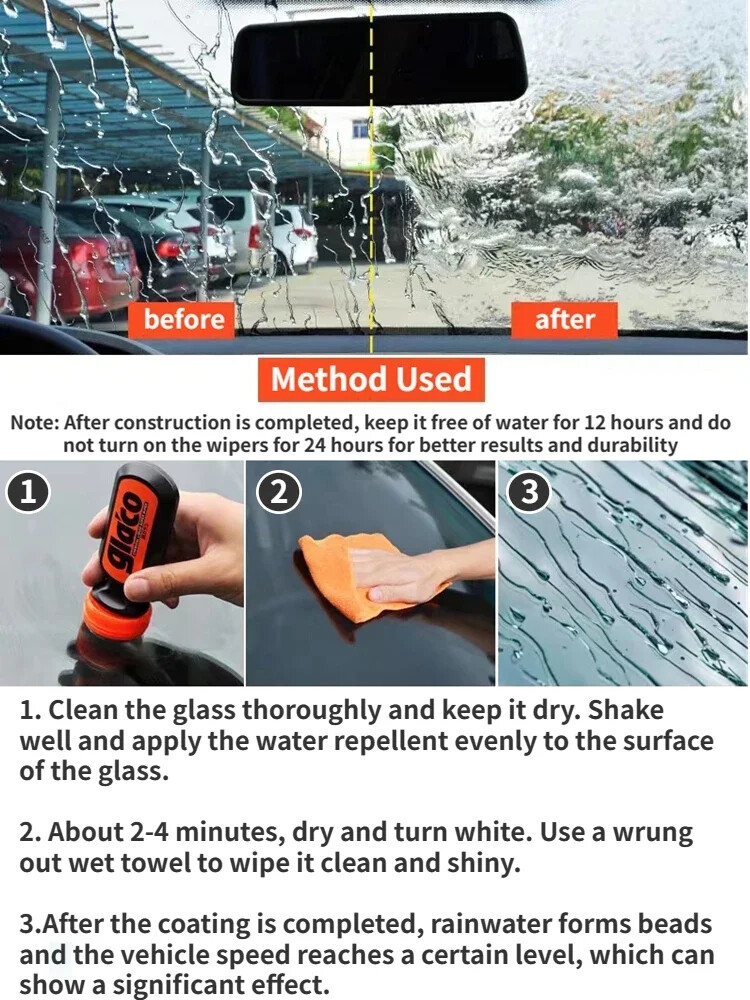 Car Windshield Water Repellent Oil Film Removal Rain Glass Hydrophobic Coating