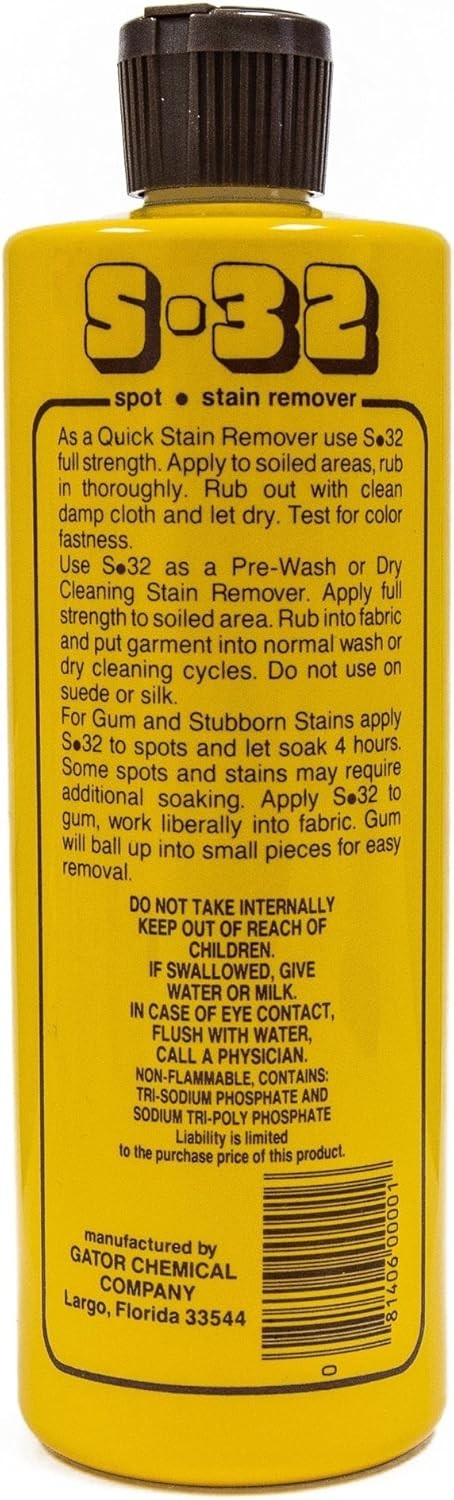 S-32 Spot Stain Remover, Safely Removes Stubborn Spots,15.2 Ounces, 2 Pack