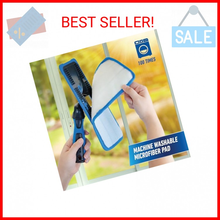 Unger Professional ProClean Indoor Window Cleaning Replacement Pads, 2 Pack, Hol