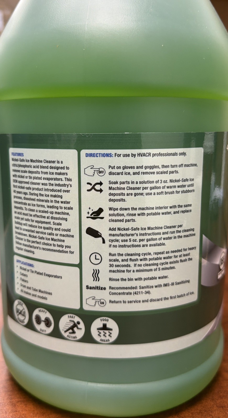 Nu-Calgon Inc 428708 Ice Machine Cleaner-1 gallon Green 128 Fl Oz Pack of 1