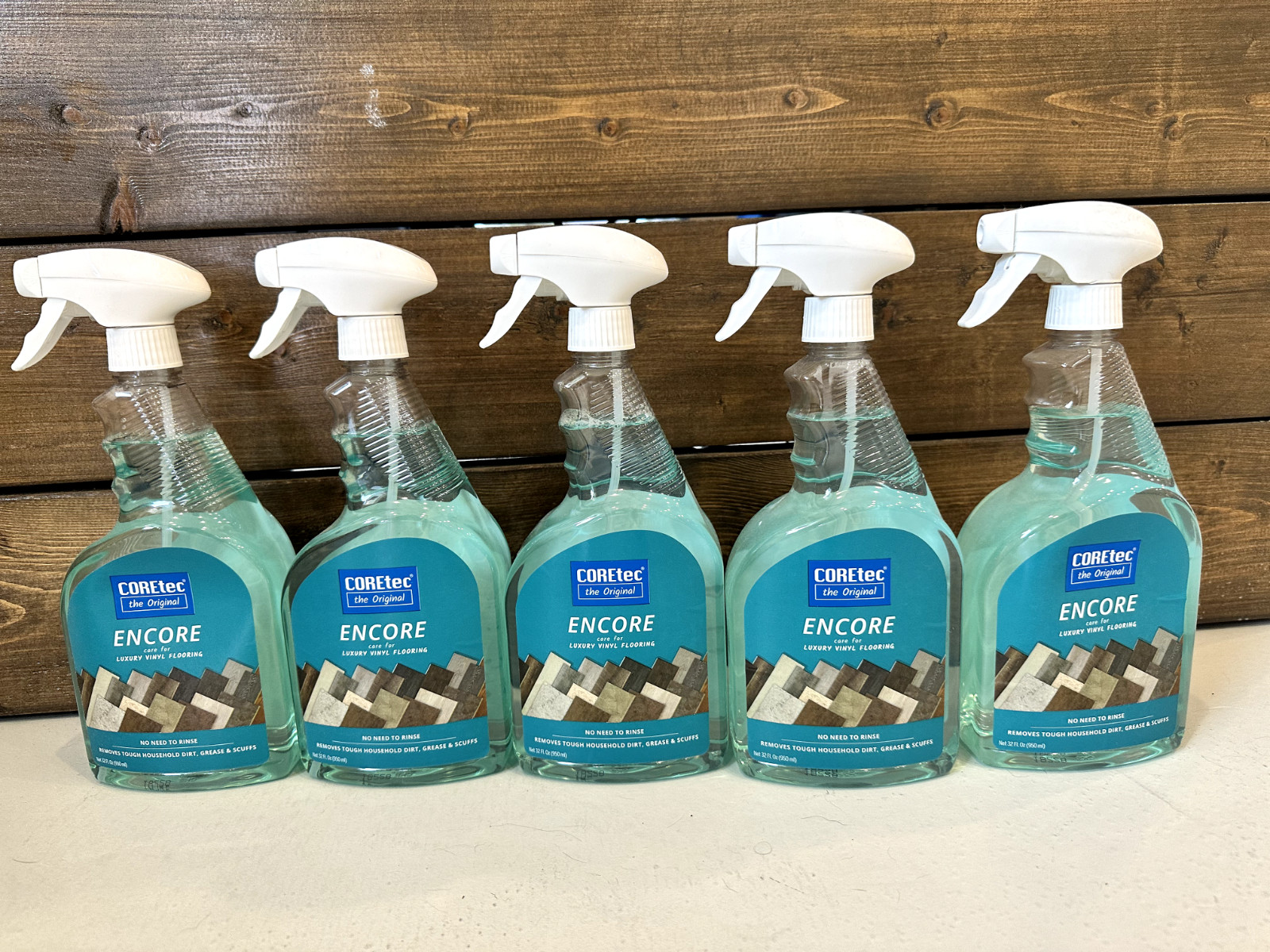 5 Pack – COREtec Encore Floor Cleaner for Luxury Vinyl Flooring – 32 oz Spray