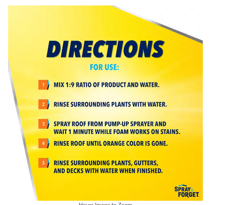 Spray & Forget 32oz – Super Concentrated Revolutionary Roof Cleaner