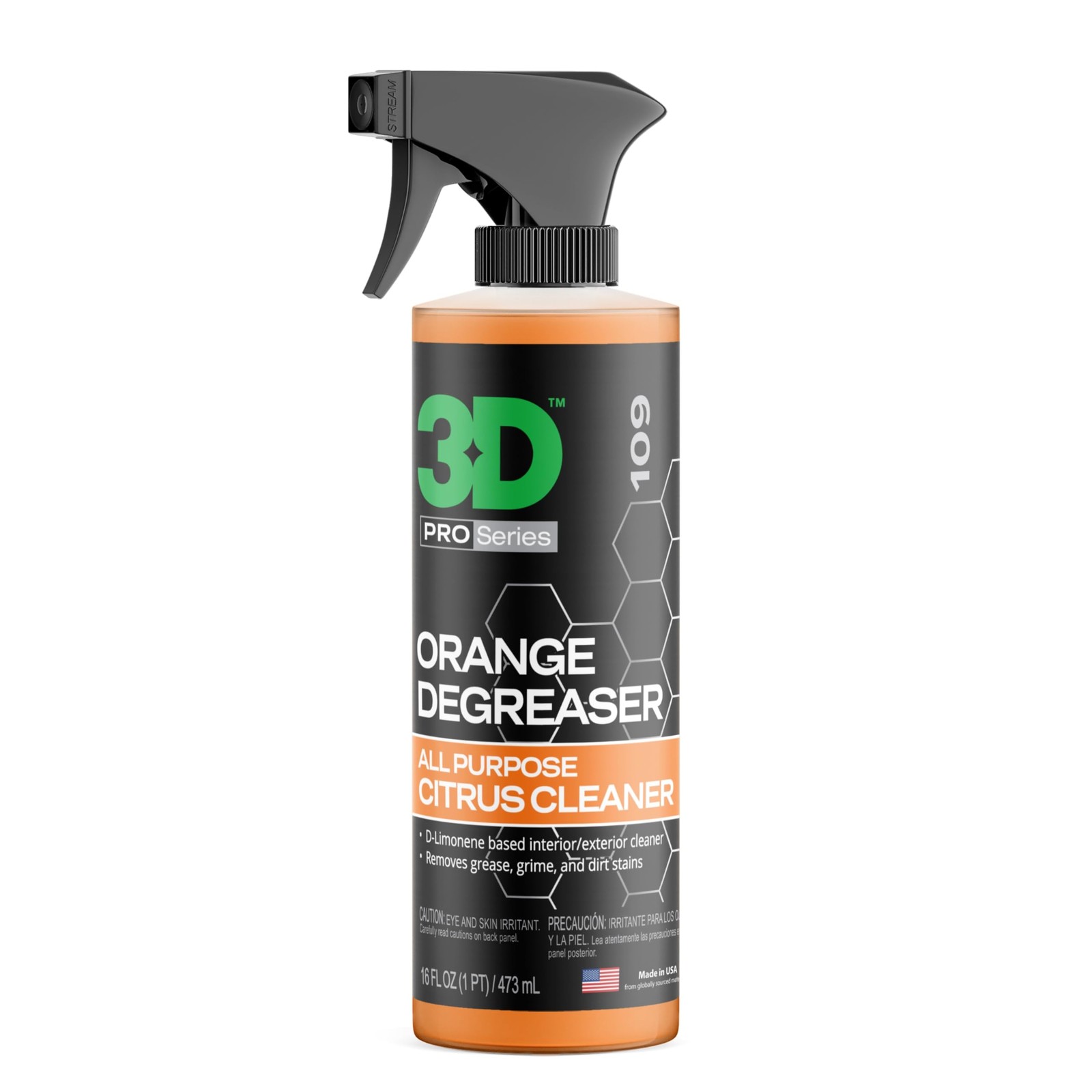 3D Orange Degreaser Powerful Citrus Cleaning Formula 16 Fl Oz Multi Surface Safe