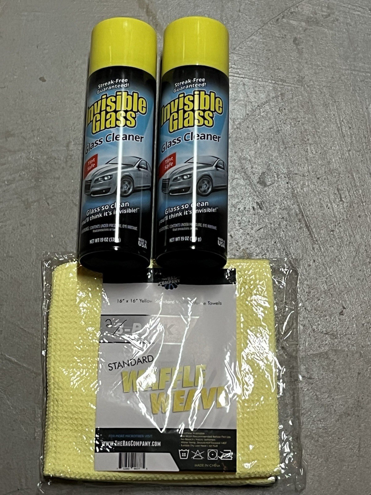 Stoner 91164 Invisible Glass Cleaner Premium Aerosol Spray 2 19oz+Microfibers