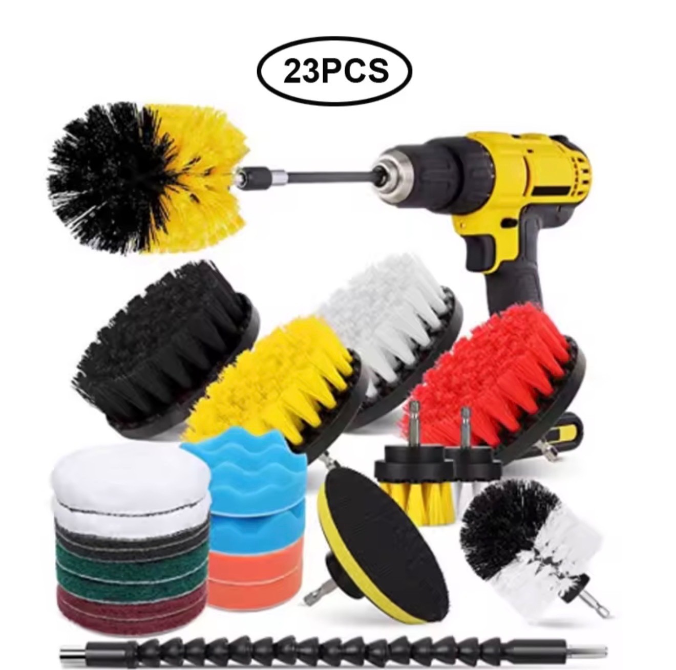 3 To 26 Brush Attachments Set Scrub Pads Sponge Power Scrubber Wash Cleaning Kit