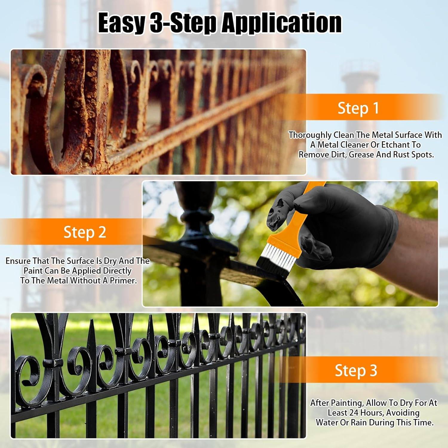 2-In-1 Rust Converter & Metal Primer – Stops Rust, Paint over Rusted Metal, Anti