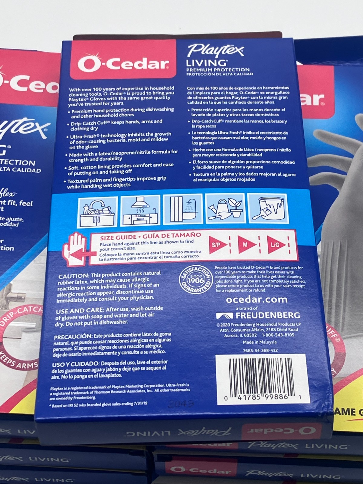 O-CEDAR PLAYTEX Kitchen Cleaning GLOVES-SIZE SMALL- 9 PAIRS WITH DRIP-CATCH CUFF