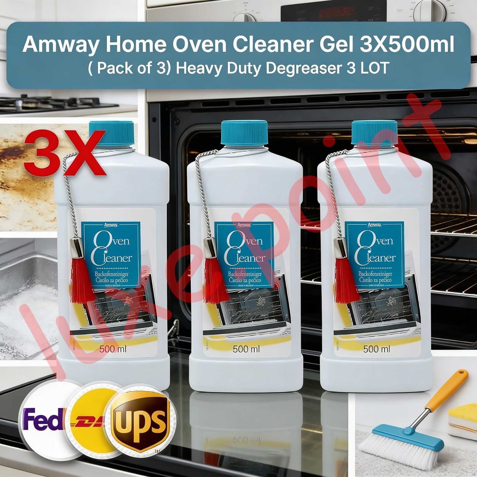 3x 500ml Amway™ Gel Oven Cleaner Grease Stain Remover Degreaser Non Abrasive