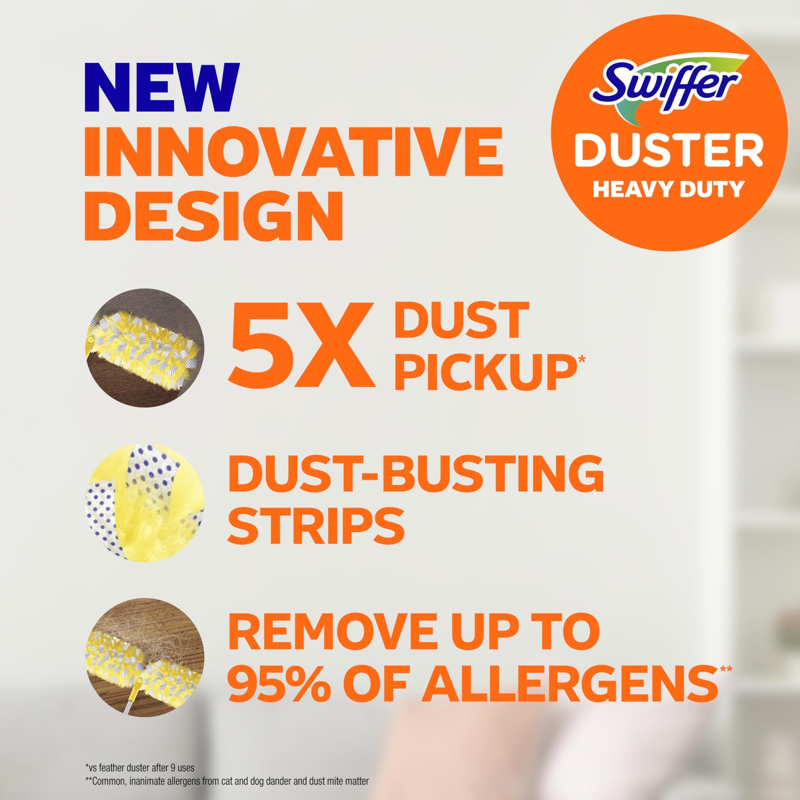 Duster Kit with 6 ft Super Extendable Handle, Heavy Duty Starter Kit with 8 Refi