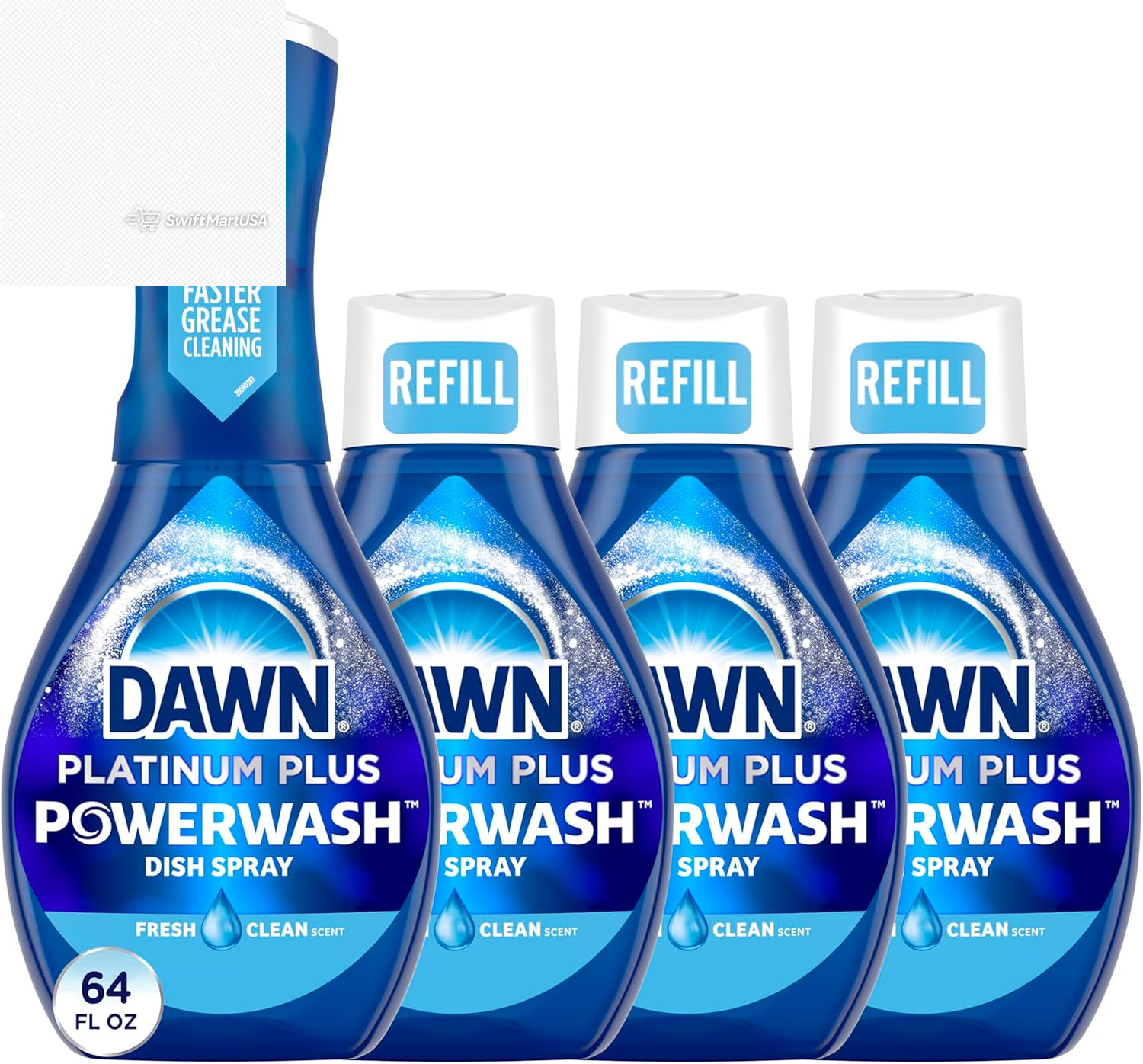 Platinum Powerwash Dish Spray, Dish Soap Cleaning Spray, Apple Scent Refill, Dis