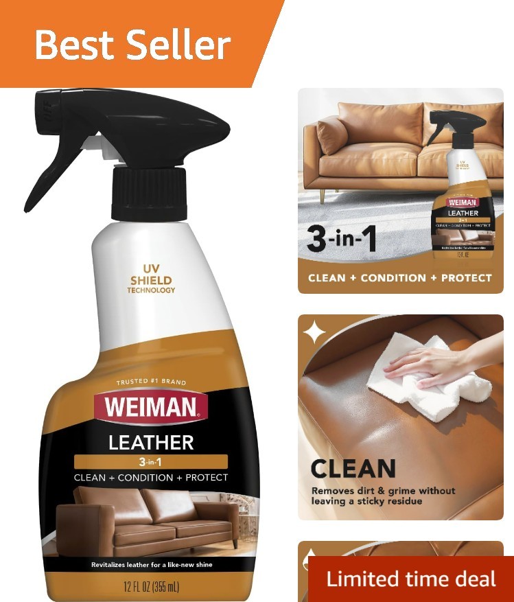 Leather Cleaner & Conditioner – Cleans, Restores & Protects Leather, UV Prote…