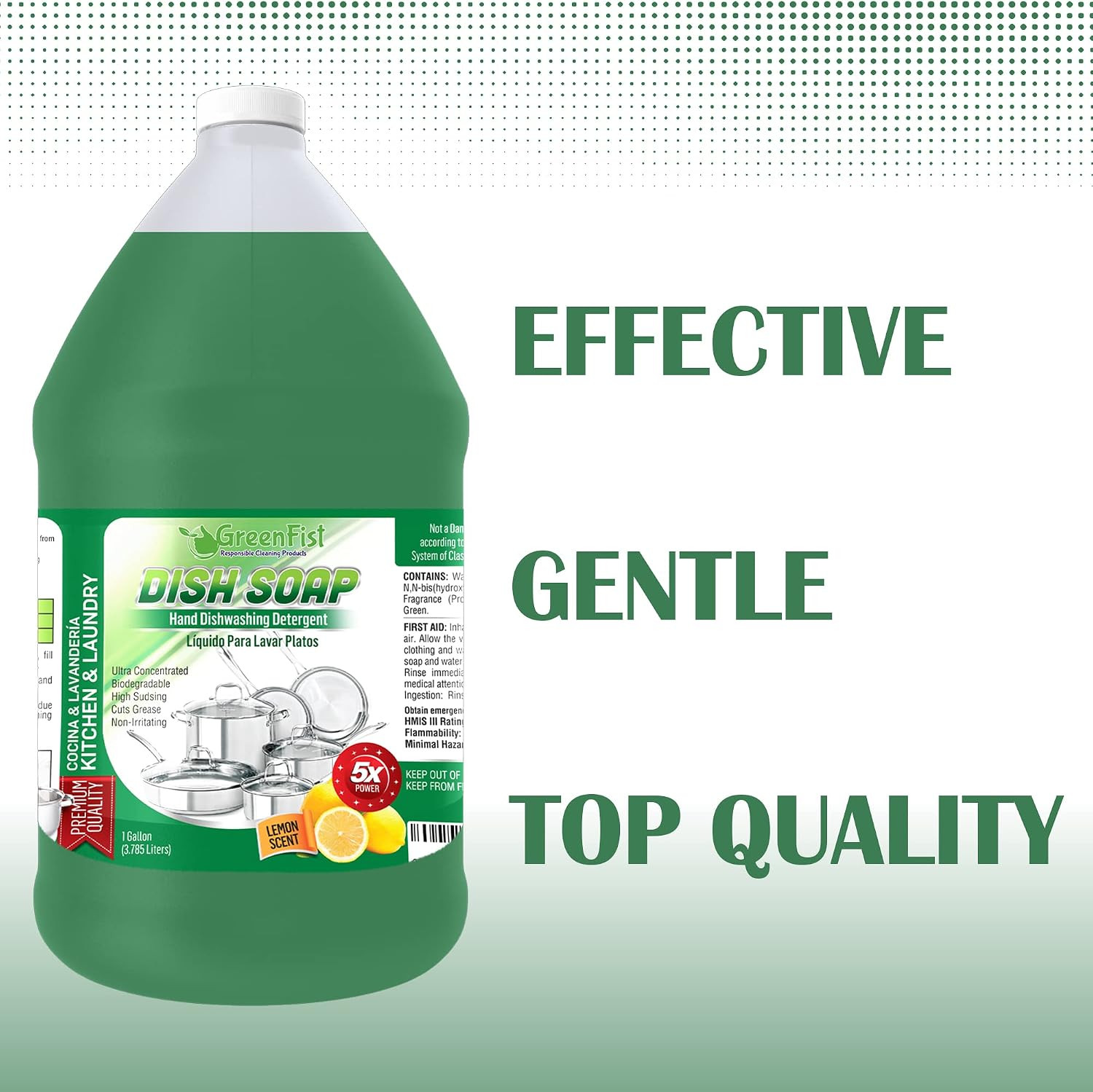 Professional Dish Soap – 1 Gallon Liquid Detergent for Pots & Pans
