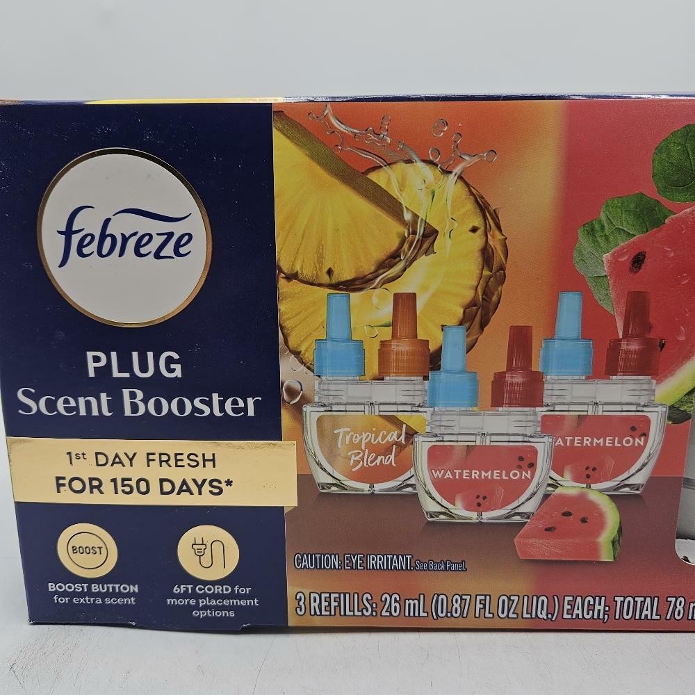 Febreze PLUG Scent Booster Oil Starter Kit, Watermelon & Tropical Blend