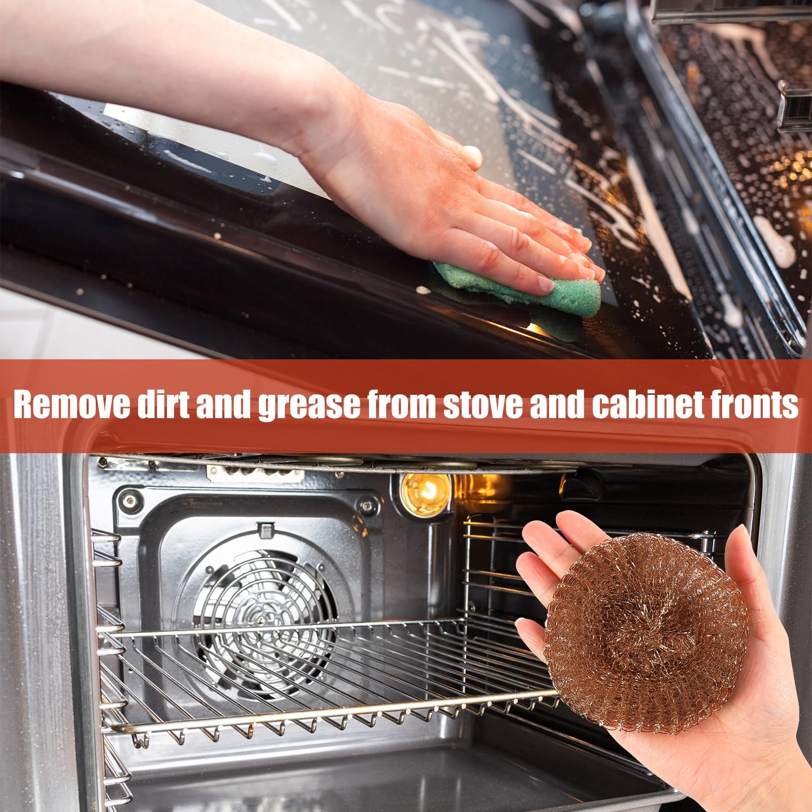 30 Pcs Copper Coated Scouring Pad for Dishes Pots Pans and Ovens Easy Scourin…