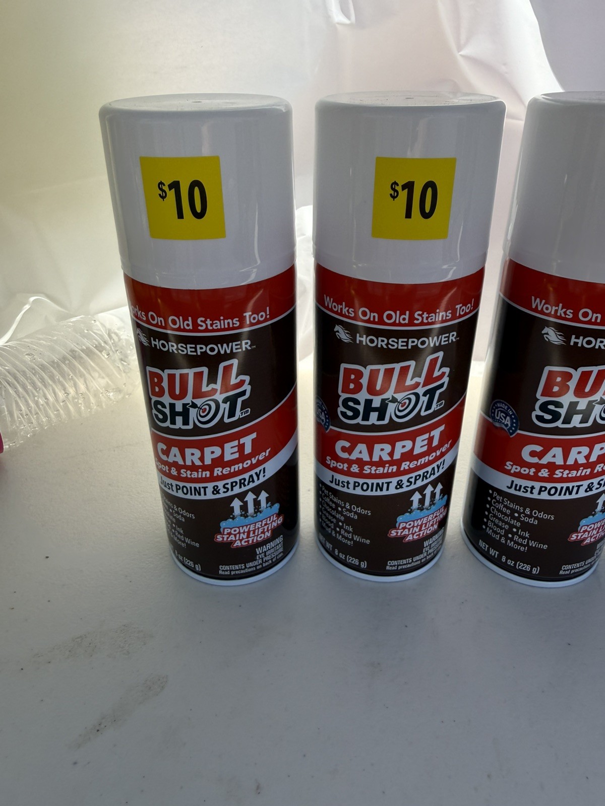 Lot Of 4 Bull Shot Carpet Spot & Stain Remover by, AS-SEEN-ON-TV, Made In USA