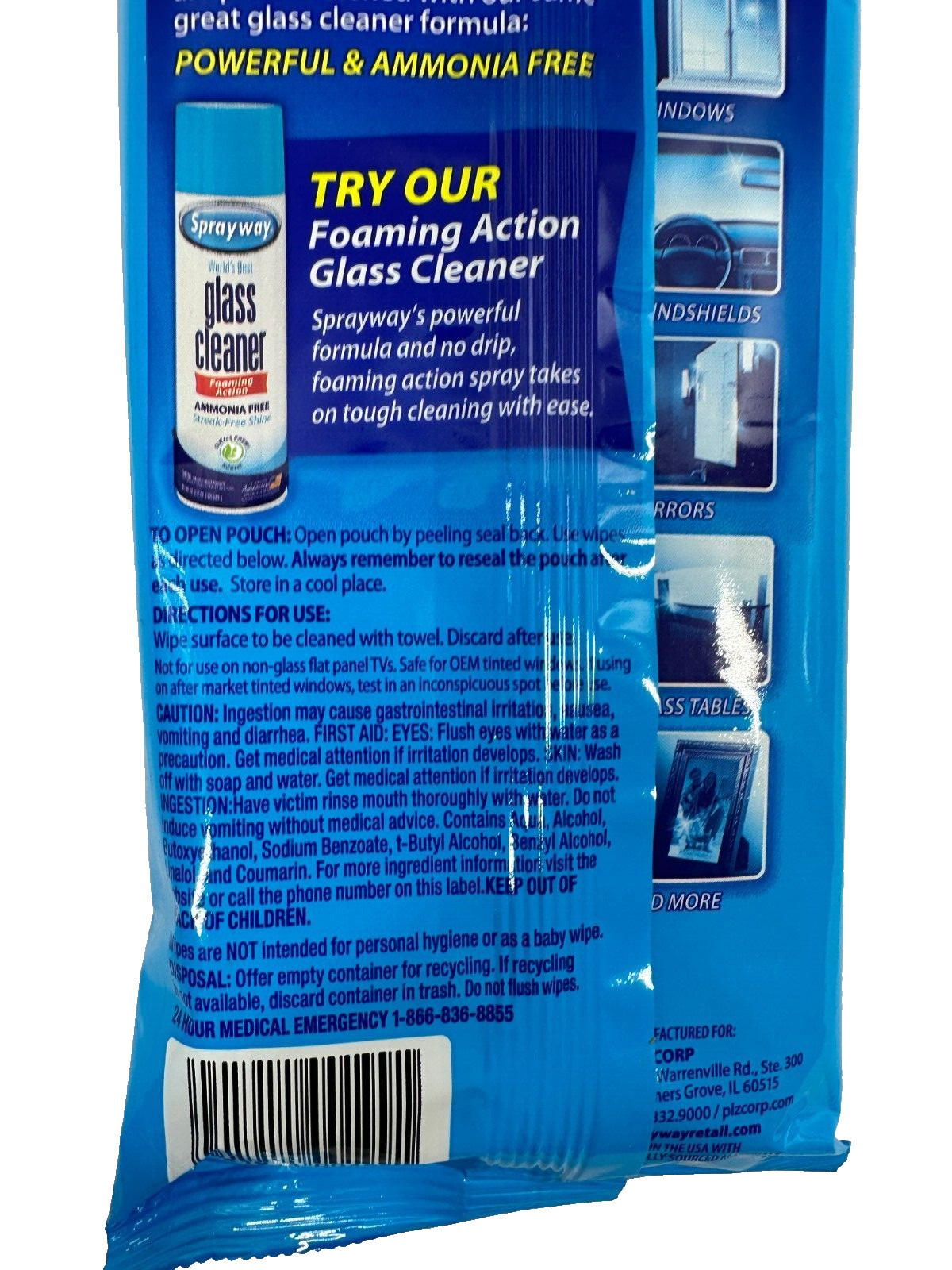 Sprayway Glass Cleaner Wipes (20-Count Each) Lot of 6 -120 Wipes Total SW199R