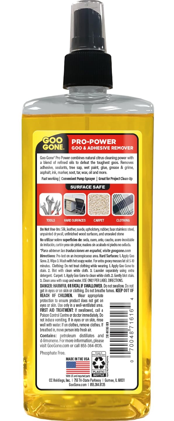 Spray Pro-Power Adhesive Remover with Scraper, Professional Strength, Easily …